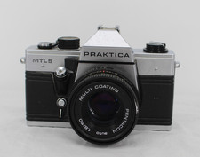Vintage Praktica MTL5 SLR Camera 35mm Film Pentacon 50mm Lens Silver Black DDR