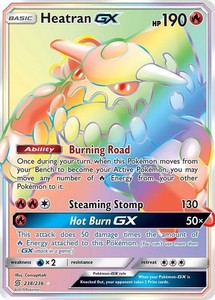 Heatran GX - 238/236 - Pokemon Unified Minds Sun & Moon Secret Rare Card NM