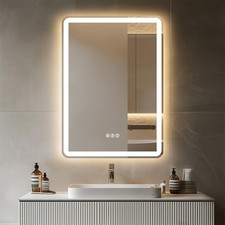 28"x 20" LED Bathroom Mirror with Stepless Dimmable, Backlight Wall Mirrors w...