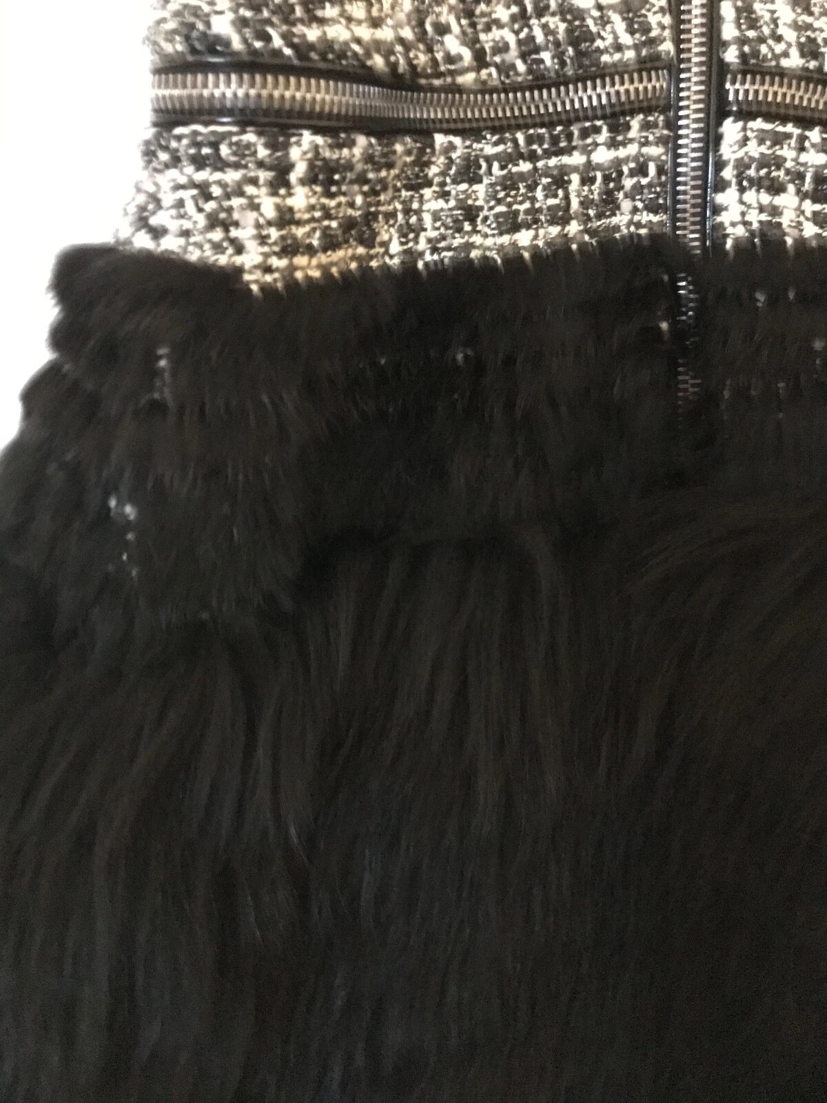 Abito in pelliccia tweed nero Alexander McQueen Runway 40!!!!