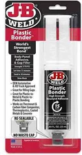 JB Weld Plastic Bonder – Quick Set Epoxy Syringe Repair Glue, Black, 25ml USA