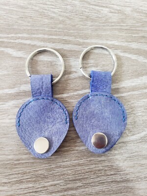 Lot of Handmade Reclaimed Blue Leather Aldi Quater Holder