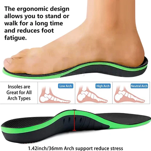 Work Boots Feet Arch Support Orthotic Plantar Fasciitis Gel Cushion Shoe Insoles - Picture 5 of 20