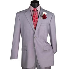 BIG  TALL Men's Light Gray 2-Button Suit w/ Adjustable Waistband, Reg-Fit NWT