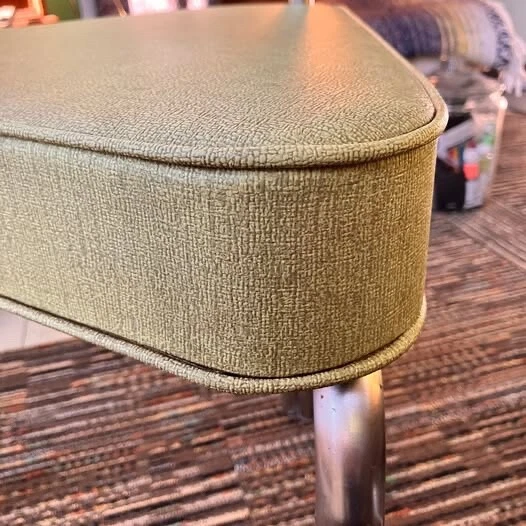 Vintage MCM Green Vinyl Portrait Chair by Irving Chase - Image 3 of 4