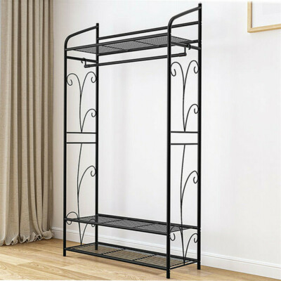 Vintage Garment Clothes Rail Rack Coat Hanging Pole Shelves Strong Load  Capacity UK