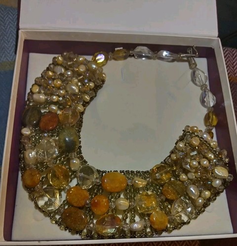 Lovely Agate And Crystal Type Collar / Necklace 01d* - Picture 3 of 10