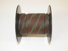 100 FOOT SPOOL 18 GAUGE GXL HI TEMP WIRE BROWN / GREEN STRIPE AUTOMOTIVE FEET