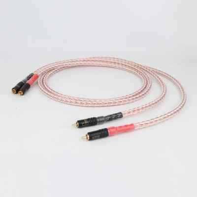 Pair 7N OCC Pure Copper RCA Cable Gold Plated Plug Hi-Fi Audio Interconnect Wire