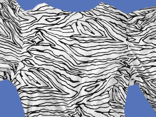 ASOS black & white zebra print long sleeve bodycon maxi fishtail dress 12-14! - Picture 4 of 9