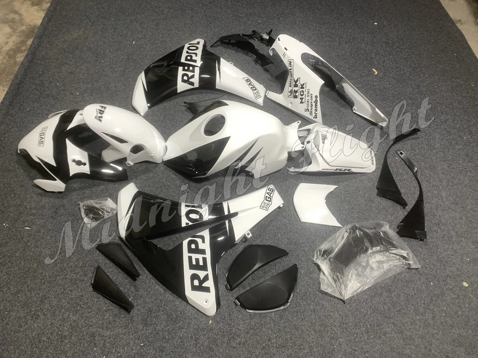 Fairing Kit for Honda CBR1000RR 2008-2011 Black White ABS Injection Bodywork Set Foto 4 de 4