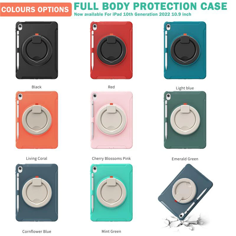 Rugged Shockproof Stand Hard Case For iPad 10th 10.9 iPad 5th 6th 9.7 Air mini - Image 2 of 4