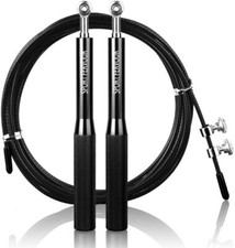 Speed Ball Bearing Jump Rope w/ Anti-Slip Handles for fitness Workout  Black