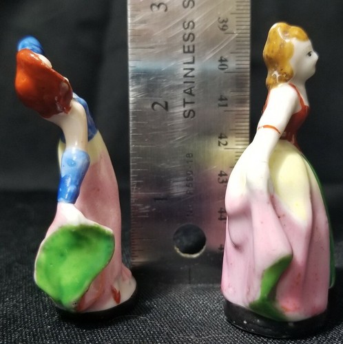 Lot of 2 - Occupied Japan Saucy Lady Mini Porcelain Figurines Cantina Dress 2.5" - Picture 6 of 7