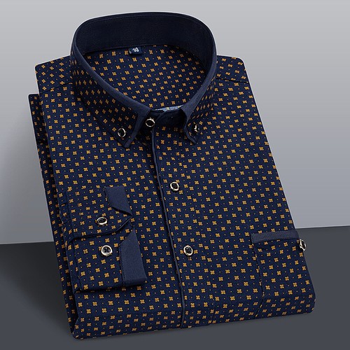 Mens Dress Shirts Long Sleeves Formal Business Slim Non Iron Dot Casual Shirts - Picture 4 of 12