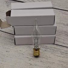 6 Flame-shaped C7 Light Bulbs, 7.5 Watt, E12 Candelabra Base, Candle Lamps