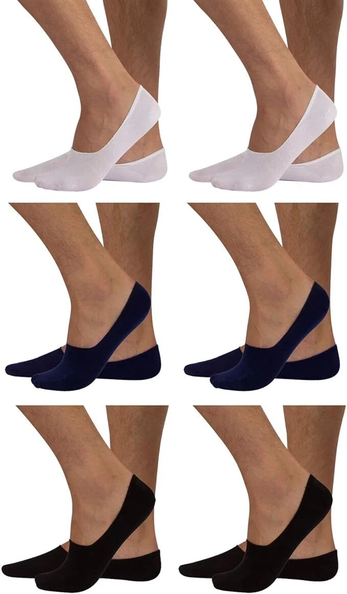 12 Pairs Liner Cotton Socks Non Slip Unisex Casual No Show Invisible 3 Colours
