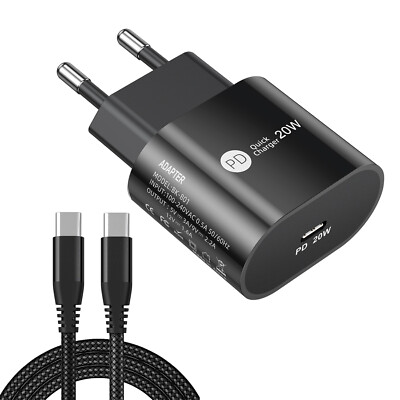 Schnell 20W Ladegerät USB-C Netz Europäischer Stecker + Kabel Für Samsung Handy