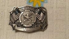 1871-1996 NRA 125th Anniversary American Flag Metal Belt Buckle-Made in USA