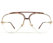 Vintage COTTET Eyeglasses Frames 777 Brown Tortoise Gold Half Rim 54-14-125
