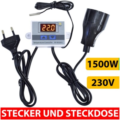 DIGITAL LED TEMPERATURREGLER thermostat control temperatur fühler regler 230V   