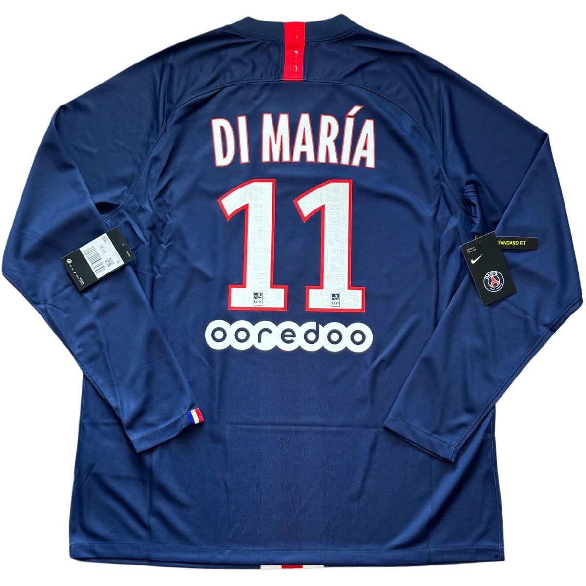 2019/20 PSG Home Jersey #11 Di Maria 2XL Long Sleeve Paris Saint
