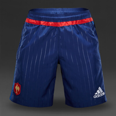 Vintage Adidas Men's French Rugby Blue Shorts FFR / XV de France