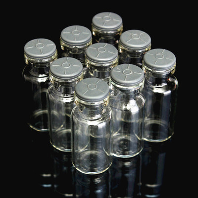 10 Stück 2 ml kleine leere Probenfläschchen Klarglasflaschen mit Butylgummistopfen