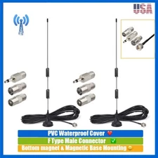 2 set Magnetic Base Indoor Digital Radio FM Antenna AM HD F-Type Stereo Receiver