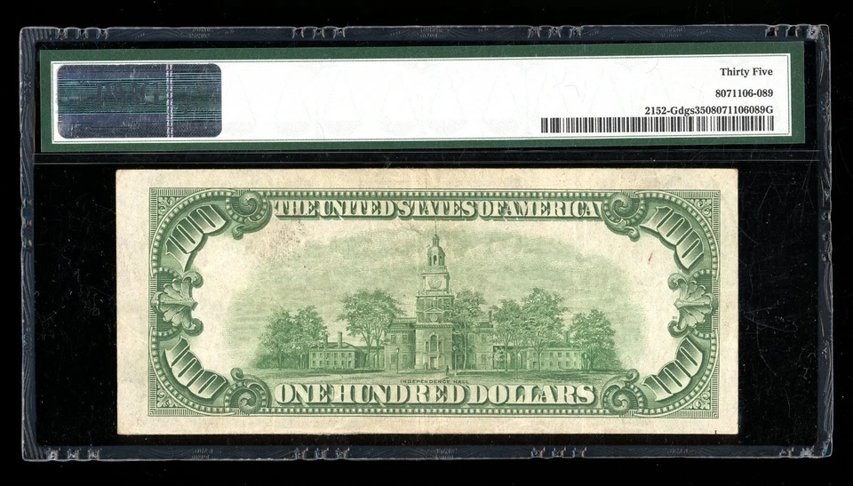 DBR 1934 $100 DGS FRN Chicago Fr. 2152-Gdgs PMG 35 Serial G03715863A - Image 2 of 2