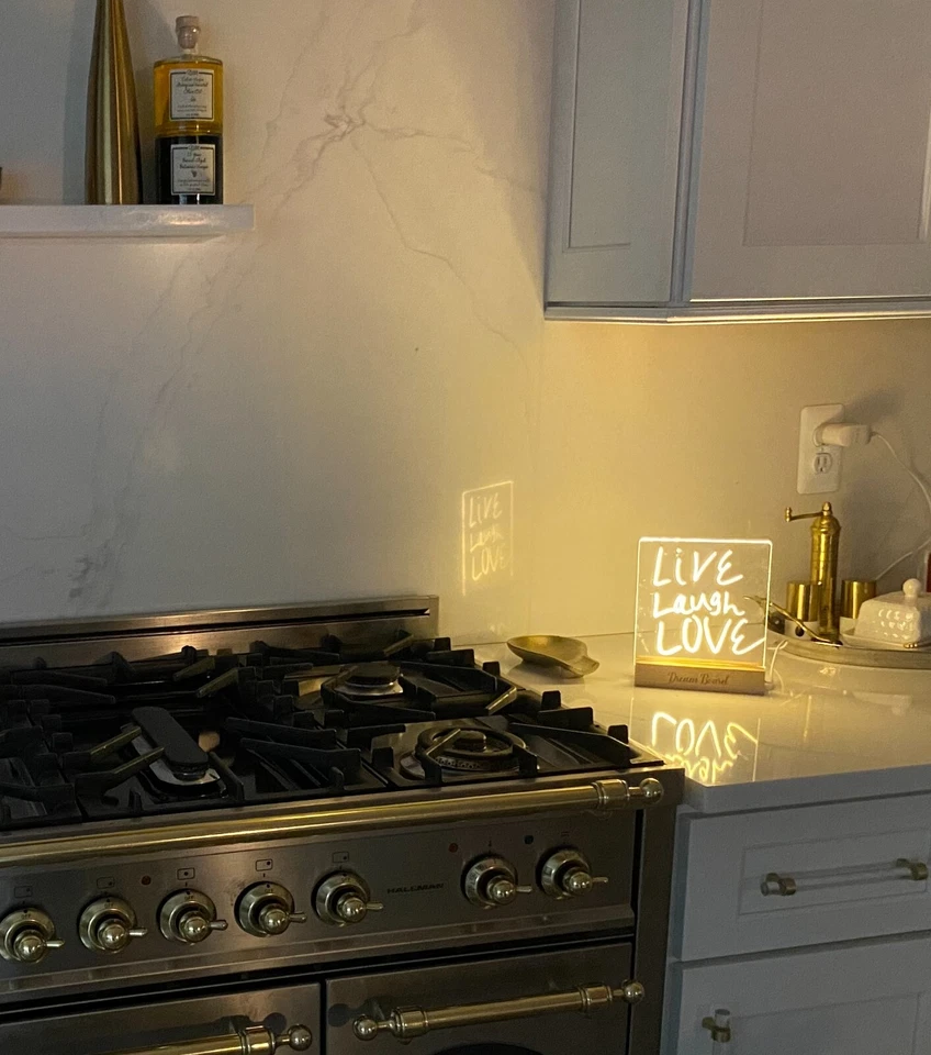 Stylish Acrylic LED Writing Board with Finished Wooden Base  - Image 4 of 4