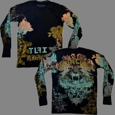 $68 TRUE LOVE FALSE IDOLS by AFFLICTION Long Sleeve Slim Fit Y2K T-shirt NWT