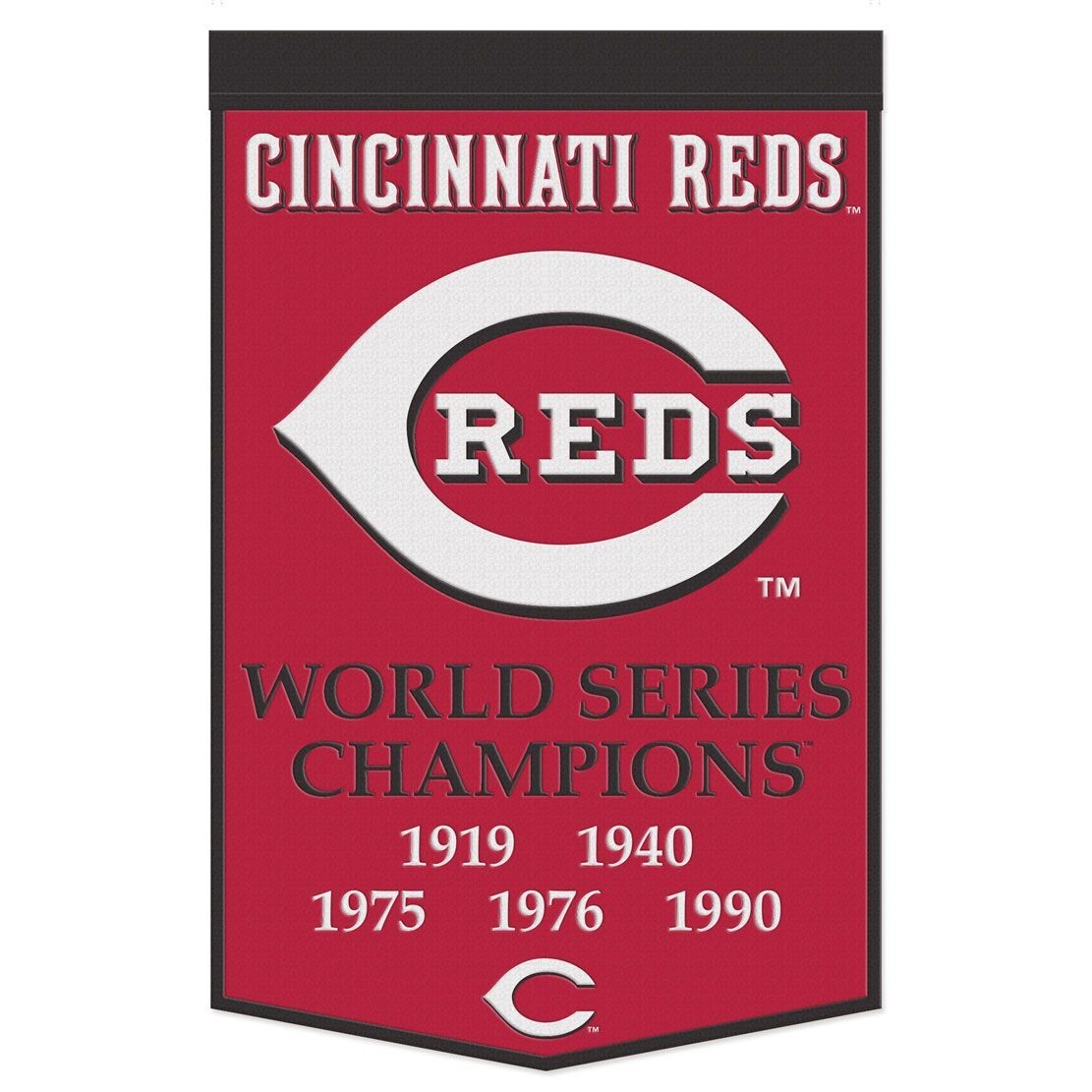 CINCINNATI REDS WORLD SERIES CHAMPIONS WOOL BANNER 24