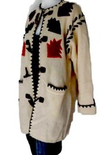 I B Diffusion Vtg Y2K Long Cardigan Sweater Coat-Mohair Blend-Toggle Button-Sz M