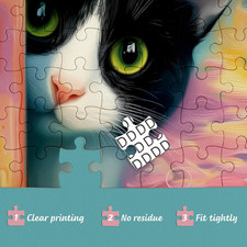 Colorful Cute Cat 1000 Piece Jigsaw Puzzle Rainbow Fun