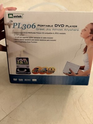 Mustek PL306 Tragbarer DVD-Player 6'' TFT, Progressive Scan, AV I/O, CD/DVD