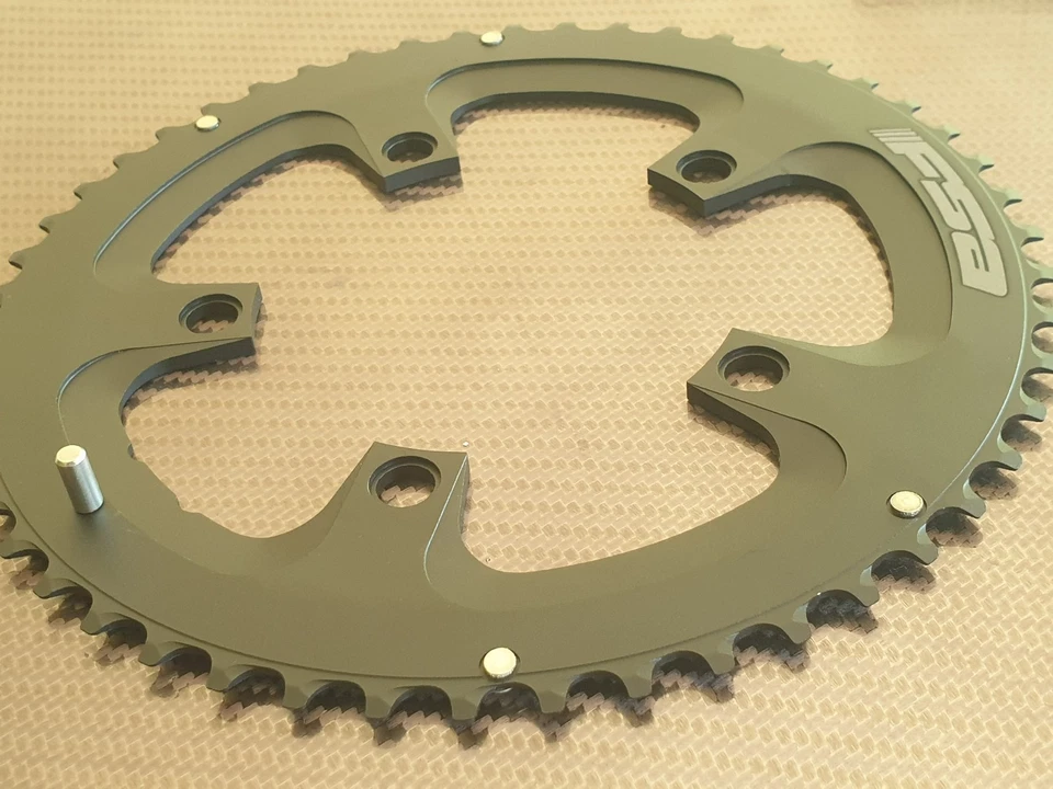 (Set of 2) FSA Pro CNC Chain Rings 50t + 34t Compact Chainrings Opt Bolts BLACK  - Image 4 of 4