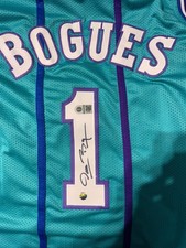MUGSEY BOGUES AUTO SIGNED AUTOGRAPH JERSEY CHARLOTTE HORNETS PRIMETIME SPORTS