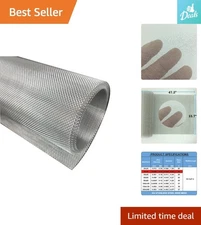 Heavy-Duty 30 Mesh Stainless Steel Roll: 15.7" x 47.2" for Multiple Applications