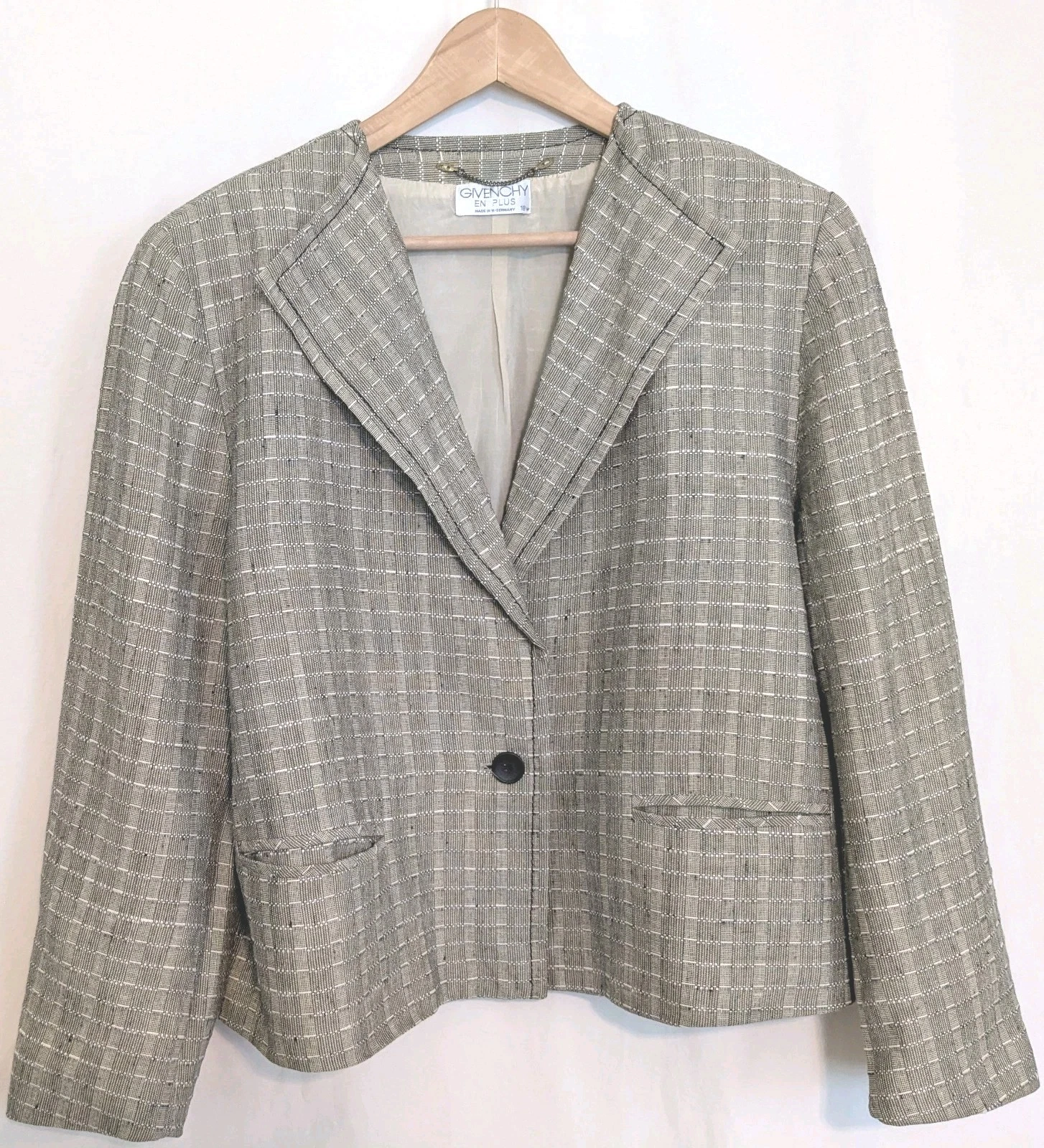 Giacca blazer vintage Givenchy en Plus lino viscosa taglia 18