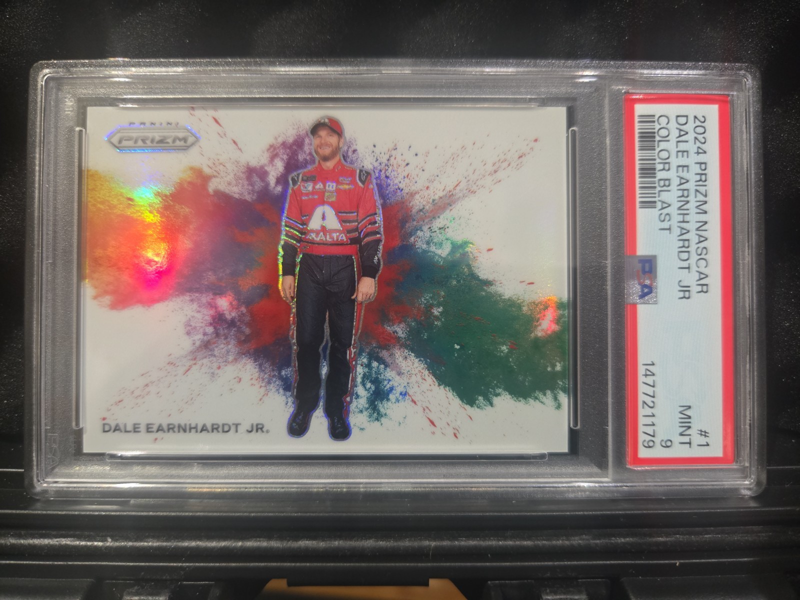 2024 Prizm Nascar Dale Earnhardt Jr Color Blast PSA 9 SSP Case Hit view 1