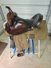 Used 15" Brown Color Big Horn Synthetic Trail Saddle with Leather Seat 192