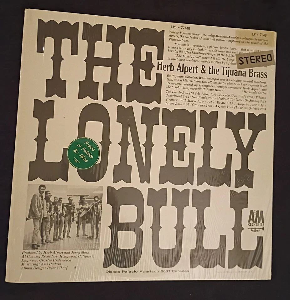 Herp Alpert & The Tijuana Brass, The Lonely Bull (Vintage LP) Shrinkwrap 1962🔥 Foto 2 de 4