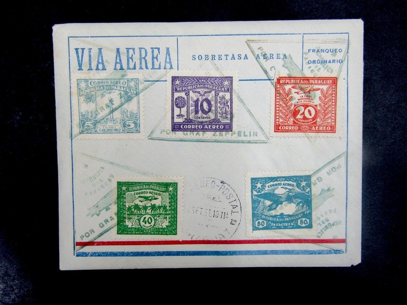 nystamps Paraguay Zeppelin Flight Cover Stamp Used €400 U19y2946