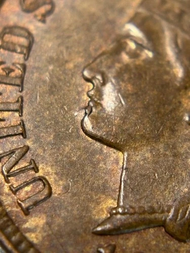 1903 Indian Head Cent Error Die Break Below Lip Brown Uncirculated  SKU#38435