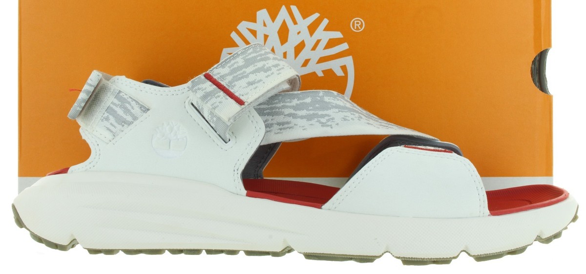 Timberland Men\'s Size 7  Motion Dune White Webbing Backstrap Sandal New Style on point. Motion Dune Backstrap Sandal (Black Webbing  main image 2