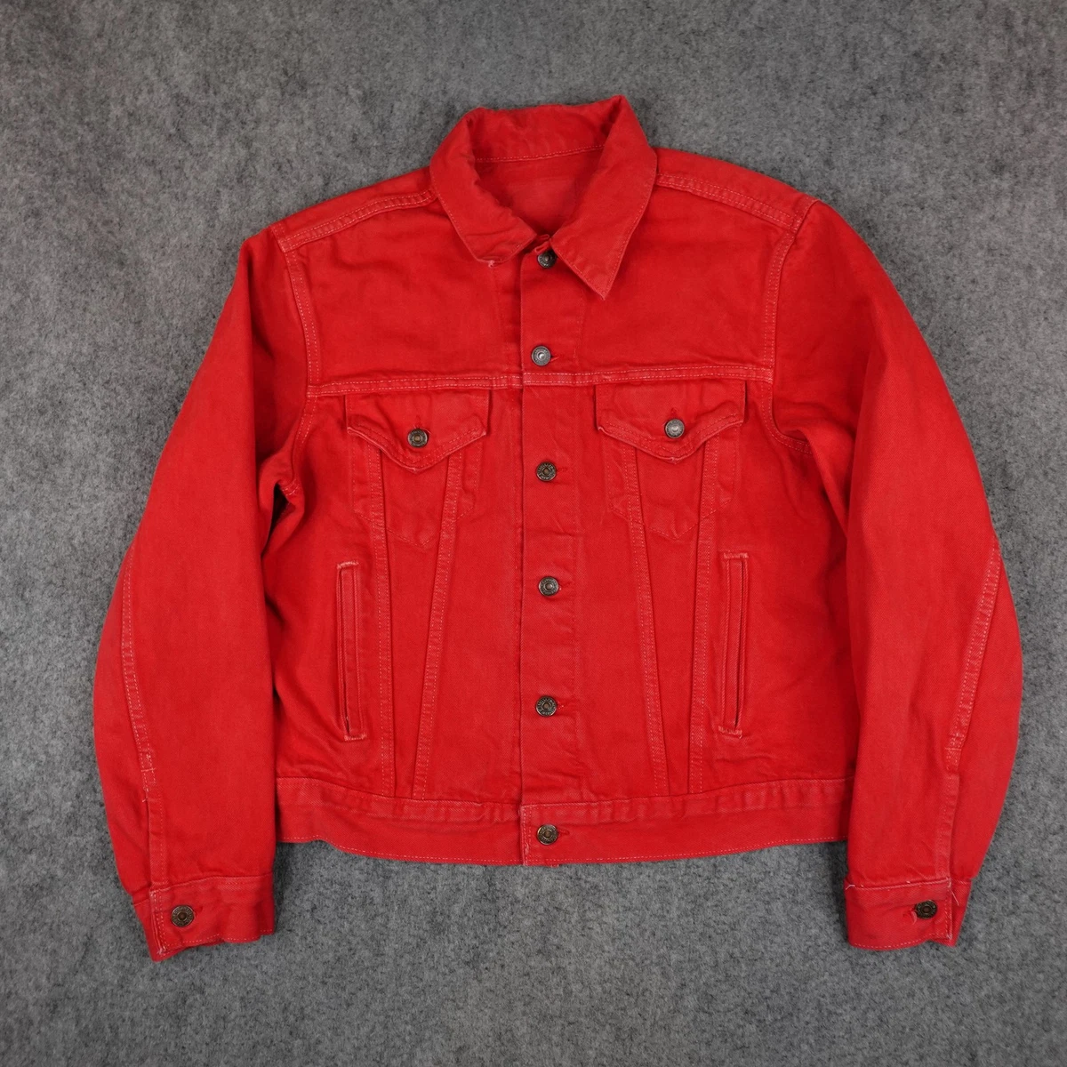希少 Vintage Levi's RED Denim Shop Coat Levi's Denim Red Coats, Jackets & Vests for Men for sale | eBay