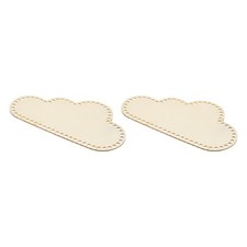 2 Pcs Wooden Basket Bottoms Cloud-shaped Base Wood Color Pad Hand Wrapping