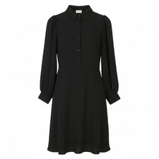 VILA Nalu L/S Women’s Dress EU36 S BLACK Long Sleeve Knee Length Polo Collar Zip