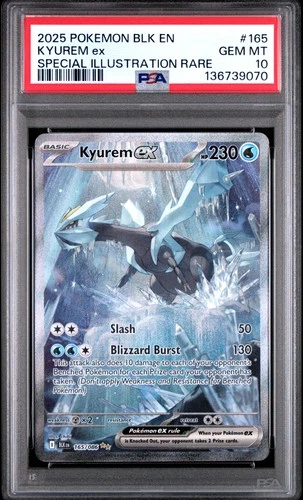 2025 POKEMON BLK EN-BLACK BOLT SPECIAL ILLUSTRATION RARE #165 KYUREM EX PSA 10